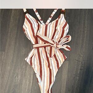 Striped One-Piece Swimsuit
